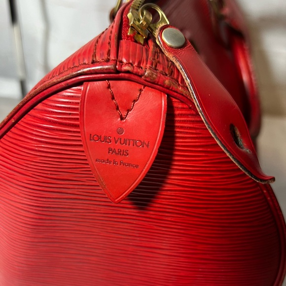 GUC Louis Vuitton Red Epi Speedy 30 Handbag - Picture 16 of 16
